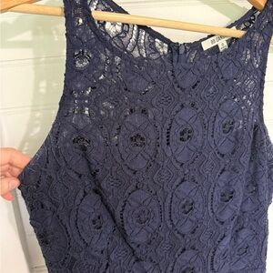 BB Dakota Deep Blue Lace Top